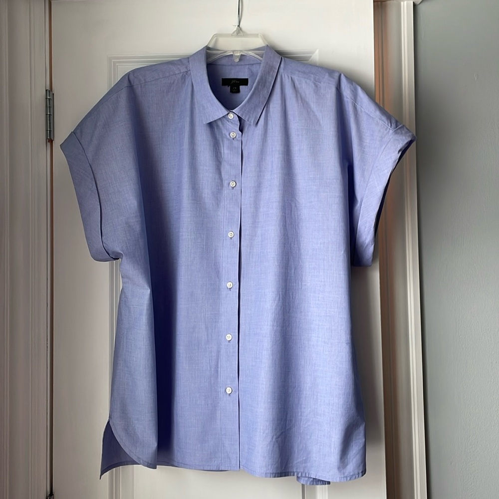 JCrew 2X collared button short sleeve shirt